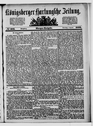 Königsberger Hartungsche Zeitung vom 03.12.1885