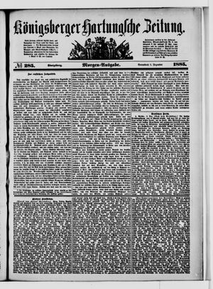 Königsberger Hartungsche Zeitung vom 05.12.1885