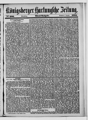 Königsberger Hartungsche Zeitung vom 05.12.1885