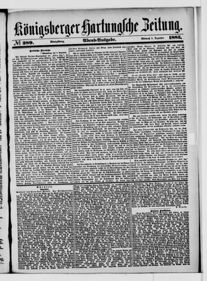 Königsberger Hartungsche Zeitung vom 09.12.1885