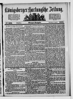 Königsberger Hartungsche Zeitung vom 10.12.1885