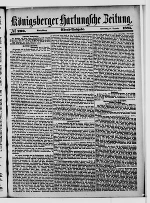 Königsberger Hartungsche Zeitung vom 10.12.1885