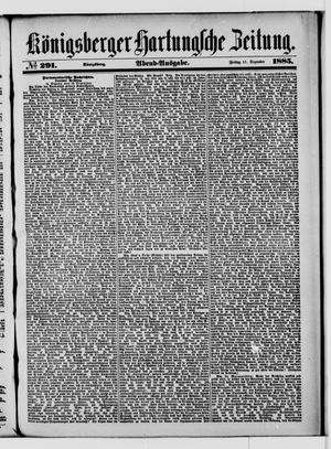 Königsberger Hartungsche Zeitung vom 11.12.1885