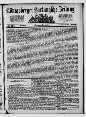 Königsberger Hartungsche Zeitung vom 12.12.1885