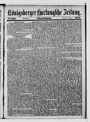 Königsberger Hartungsche Zeitung vom 15.12.1885