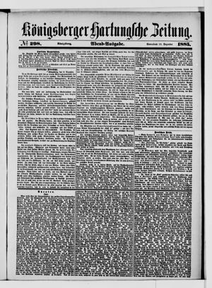 Königsberger Hartungsche Zeitung vom 19.12.1885