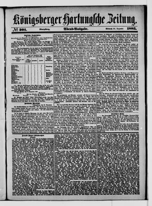 Königsberger Hartungsche Zeitung vom 23.12.1885