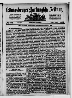 Königsberger Hartungsche Zeitung vom 25.12.1885