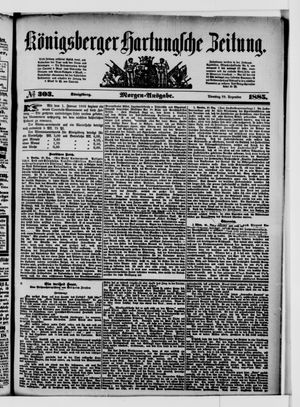 Königsberger Hartungsche Zeitung vom 29.12.1885