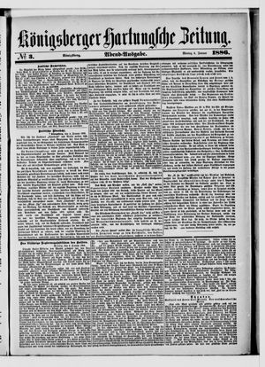 Königsberger Hartungsche Zeitung vom 04.01.1886