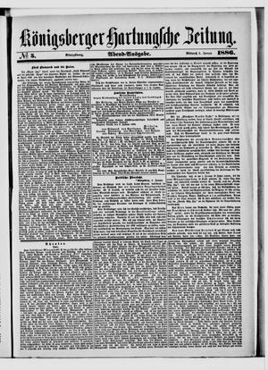 Königsberger Hartungsche Zeitung vom 06.01.1886