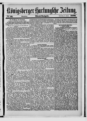 Königsberger Hartungsche Zeitung vom 14.01.1886
