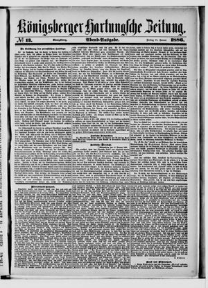 Königsberger Hartungsche Zeitung vom 15.01.1886