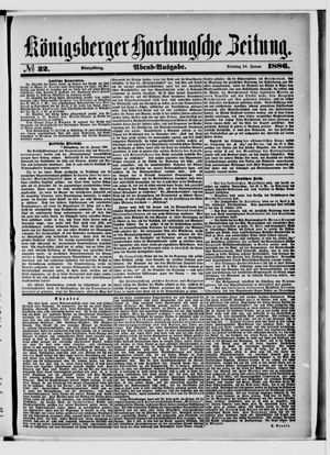 Königsberger Hartungsche Zeitung vom 26.01.1886