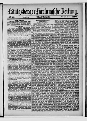 Königsberger Hartungsche Zeitung vom 27.01.1886