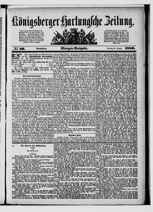 Königsberger Hartungsche Zeitung vom 31.01.1886