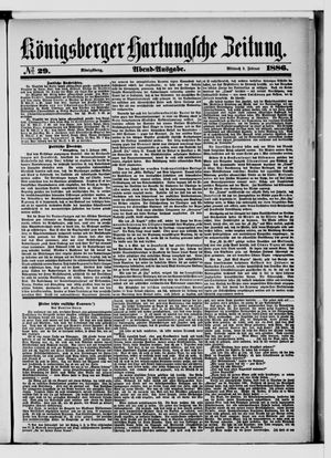 Königsberger Hartungsche Zeitung vom 03.02.1886