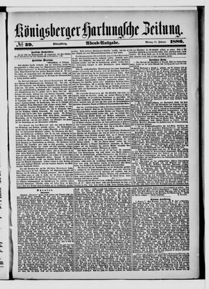 Königsberger Hartungsche Zeitung vom 15.02.1886