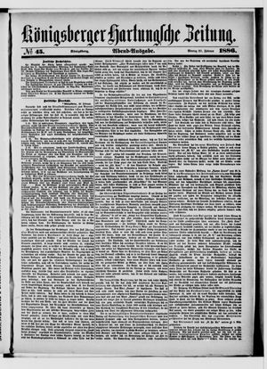 Königsberger Hartungsche Zeitung vom 22.02.1886