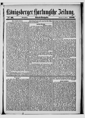 Königsberger Hartungsche Zeitung vom 23.02.1886
