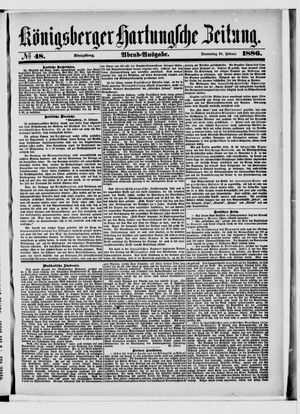 Königsberger Hartungsche Zeitung vom 25.02.1886