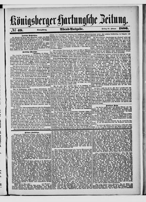 Königsberger Hartungsche Zeitung vom 26.02.1886