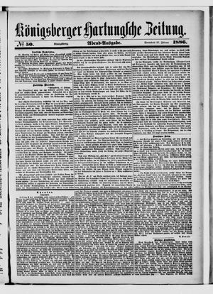 Königsberger Hartungsche Zeitung vom 27.02.1886