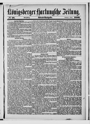 Königsberger Hartungsche Zeitung vom 09.03.1886