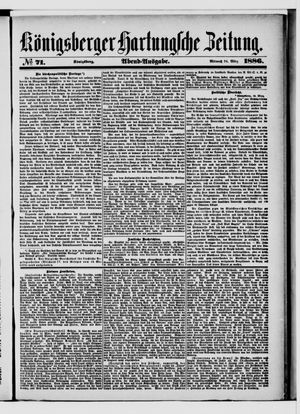 Königsberger Hartungsche Zeitung on Mar 24, 1886