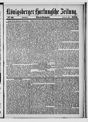 Königsberger Hartungsche Zeitung vom 26.03.1886