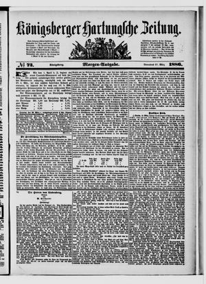 Königsberger Hartungsche Zeitung vom 27.03.1886