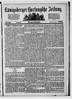 Königsberger Hartungsche Zeitung on Apr 3, 1886