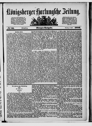 Königsberger Hartungsche Zeitung vom 06.04.1886