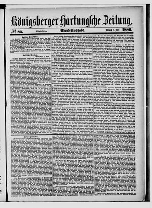 Königsberger Hartungsche Zeitung vom 07.04.1886