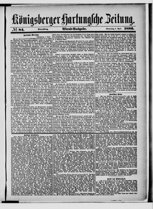 Königsberger Hartungsche Zeitung vom 08.04.1886