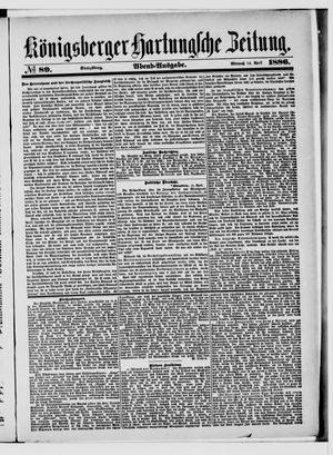 Königsberger Hartungsche Zeitung vom 14.04.1886