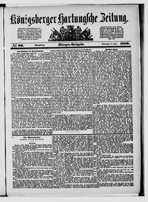 Königsberger Hartungsche Zeitung on Apr 15, 1886