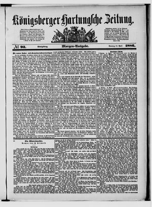 Königsberger Hartungsche Zeitung vom 18.04.1886