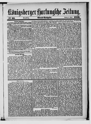 Königsberger Hartungsche Zeitung vom 19.04.1886