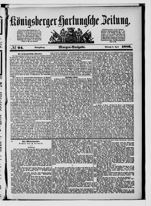 Königsberger Hartungsche Zeitung vom 21.04.1886