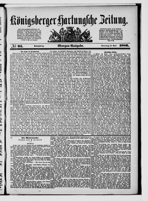 Königsberger Hartungsche Zeitung vom 22.04.1886