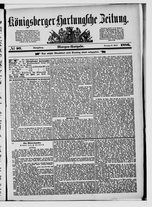 Königsberger Hartungsche Zeitung vom 25.04.1886