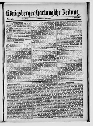 Königsberger Hartungsche Zeitung on Apr 27, 1886