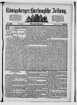 Königsberger Hartungsche Zeitung vom 28.04.1886