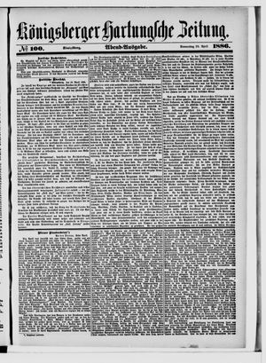 Königsberger Hartungsche Zeitung vom 29.04.1886