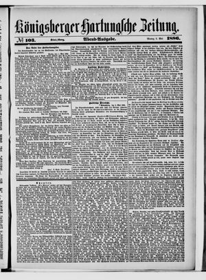 Königsberger Hartungsche Zeitung vom 03.05.1886
