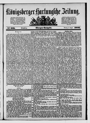 Königsberger Hartungsche Zeitung vom 15.08.1886