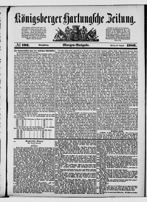 Königsberger Hartungsche Zeitung vom 20.08.1886