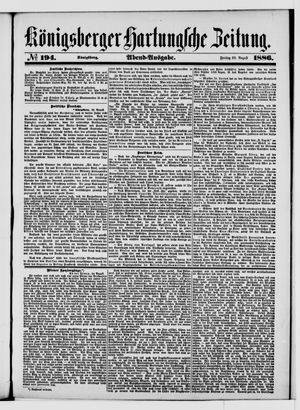 Königsberger Hartungsche Zeitung vom 20.08.1886