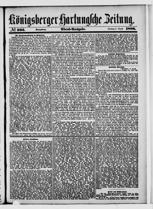 Königsberger Hartungsche Zeitung vom 31.08.1886